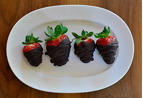 chocolate drizzled strawberries